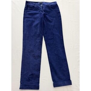 Theory Pants Womens 4 Blue Corduroy Chino Straight Leg Cuffed Stretch Casual